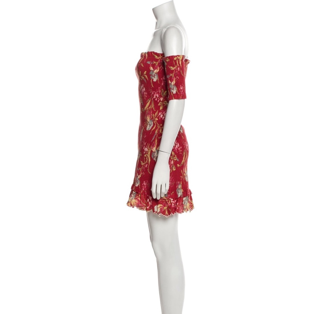 Zimmermann Corsair Smocked Flutter Dress Red Floral Size Small - Picture 9 of 10